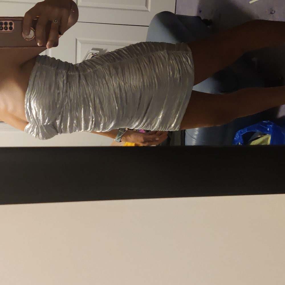 Strapless metallic dress NWOT